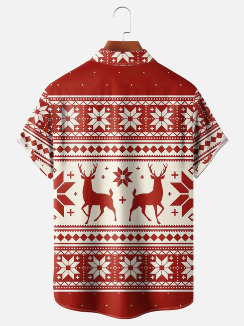 Men's Christmas Funny Graphic Short Sleeve Hawaiian Shirt